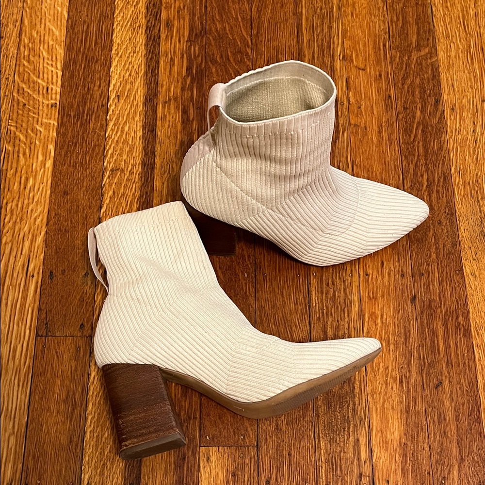 Chic Cream Heeled Boots
